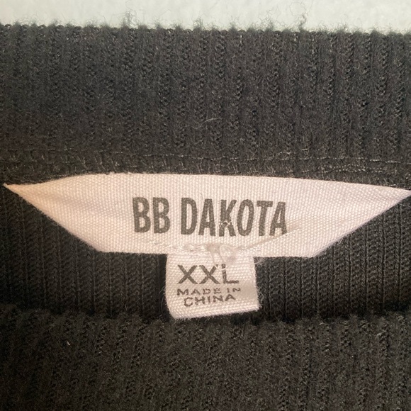 BB Dakota Womens Size XXL Black Long Sleeve Lightweight Sweater Top Lettuce Hem - Picture 3 of 9